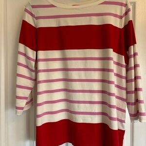 Isaac Mizrahi Red and Pink Striped Tunic